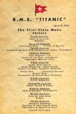 R.M.S. Titanic First Class Menu